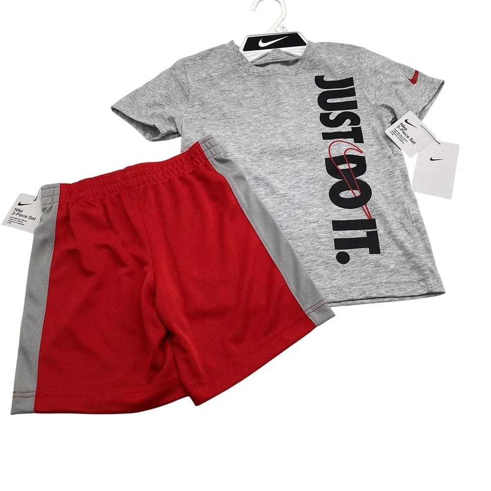Nike Boys 2-Piece Set‎ Just Do It T-Shirt and Shorts University Red 5